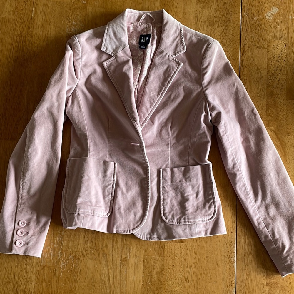 GAP fitted velour blazer